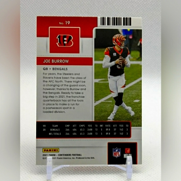 Joe Burrow 2021 Panini Contenders Football Base #19 Cincinnati Bengals - Picture 2 of 2